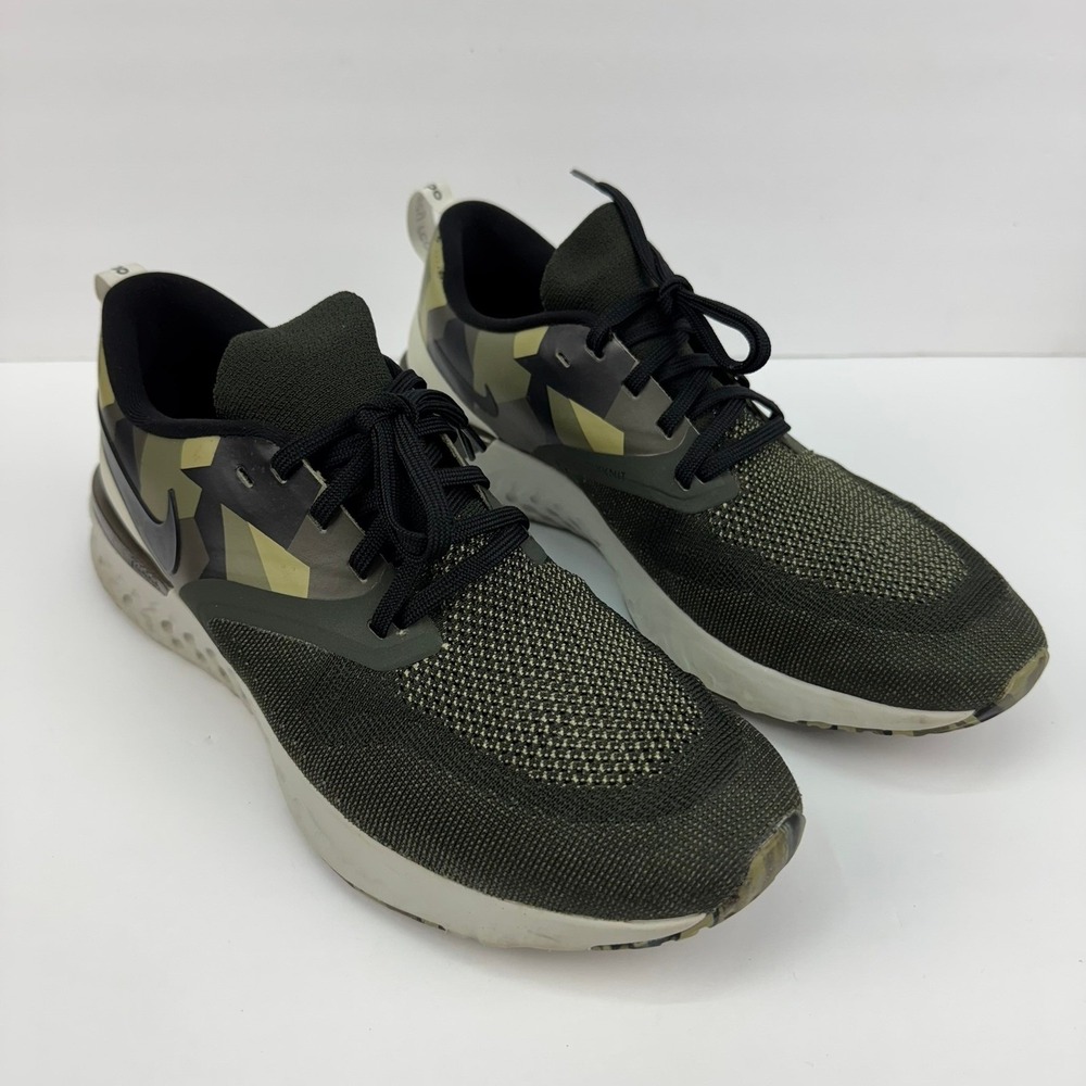 Nike Odyssey React Shoes Men's Size 11.5 Camo Green Black Athletic Running Sneak